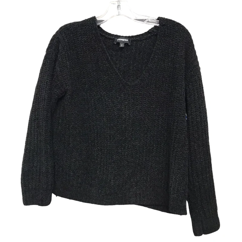 Women's U-Shaped Collar SweatersSweater By Express In Black, Size:Xs