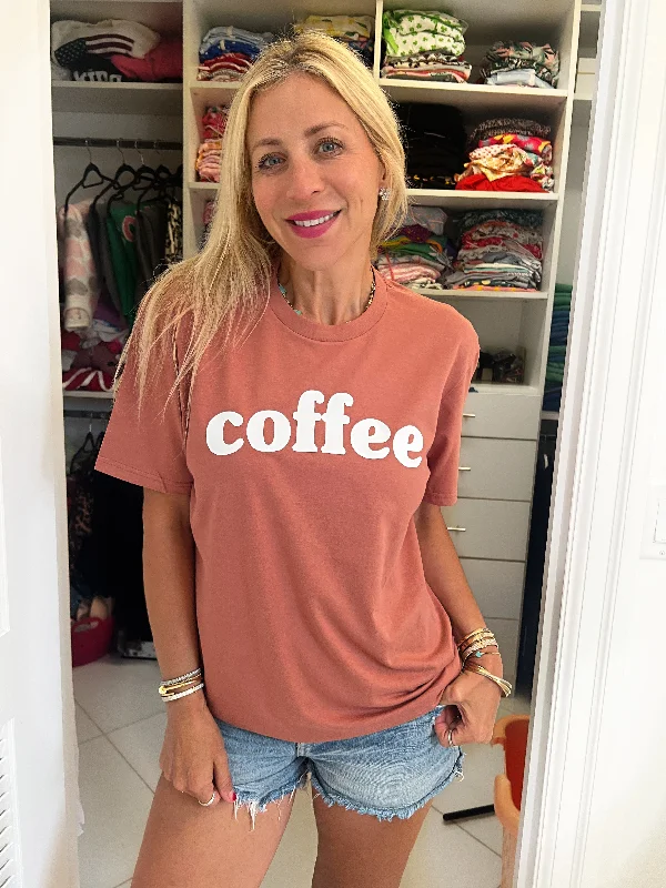 Women's Blouse with V-Shaped CollarCoffee Latte Tee