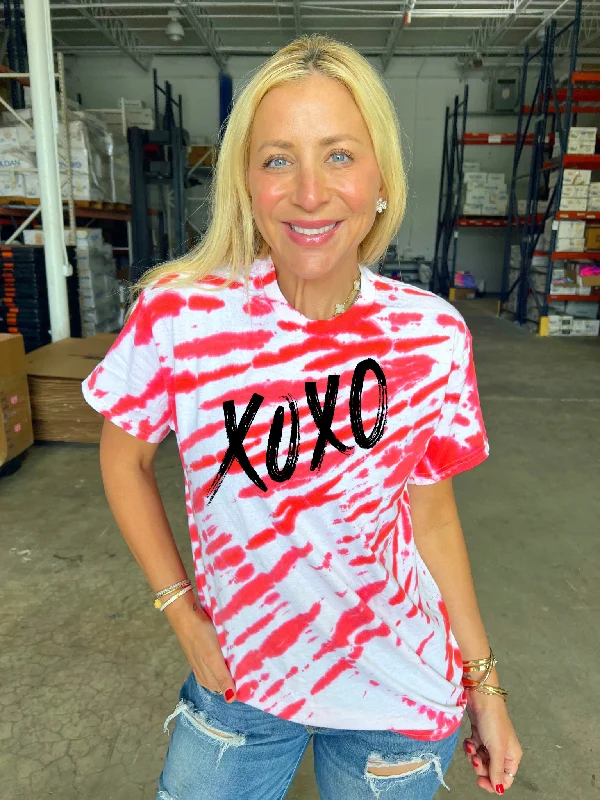 Women's Cotton BlouseXOXO Red Zebra Tie-Dye Tee