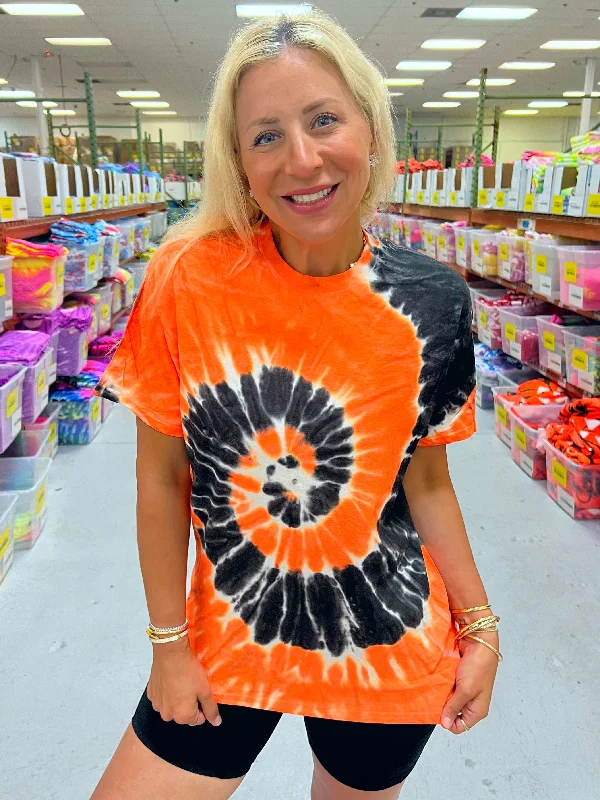 Women's Blouse with FrillsOrange Crush Tie-Dye Tee