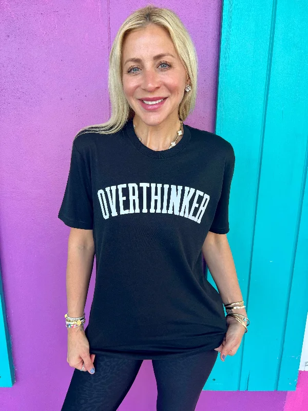 Women's Blouse with Peter Pan CollarOverthinker Black Tee