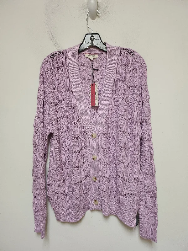 Women's Angora SweatersSweater Cardigan By Andree By Unit In Purple, Size: L