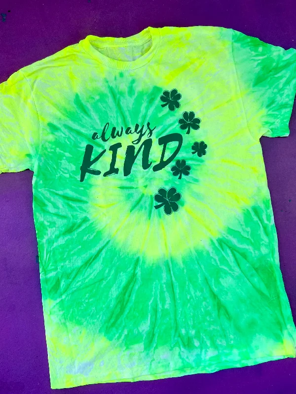 Women's Blouse with V-Shaped CollarAlways Kind Shamrock Tie-Dye Tee