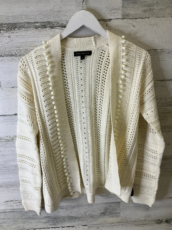 Women's High Collar SweatersSweater Cardigan By Banana Republic In Cream, Size: S