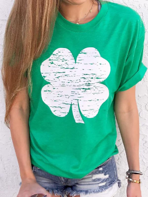 Women's Blouse with Low CollarLucky Clover Tee