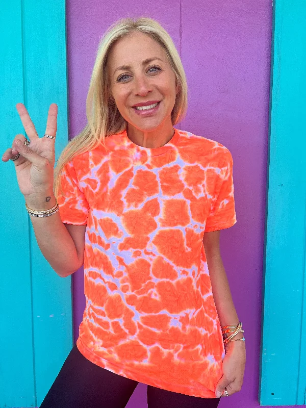 Women's Blouse for PartyOrange Splash Tie-Dye Tee