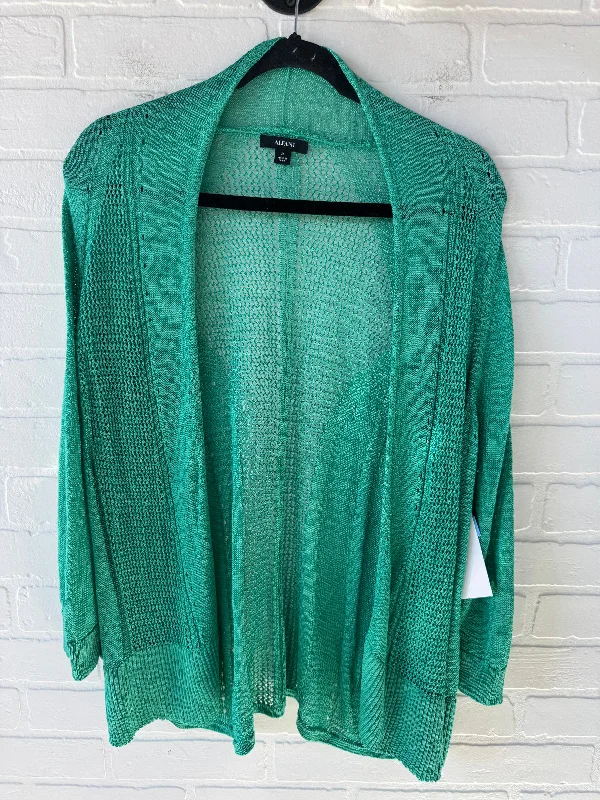 Women's Bell Sleeve SweatersCardigan By Alfani In Green, Size: Xl