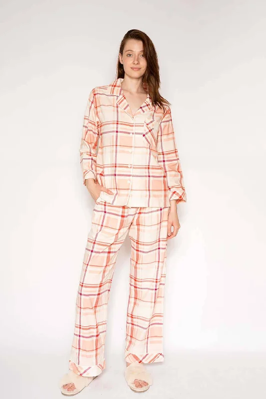 women's pajamas with moisture-wicking fabricCotton Flannel Pajama Set