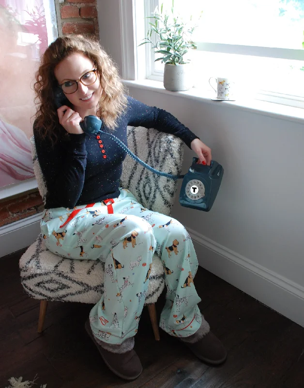 women's pajamas with a touch of elegance and sophisticationPoppy Dog Print Pyjama Trousers