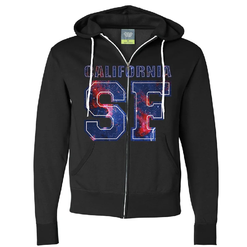 Women's Hooded Sweatshirts with ZipperCalifornia SF Nebula Zip-Up Hoodie