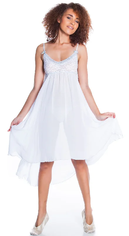 women's pajamas for winter warmthWomen's Bridal Chiffon Nightgown With G-String Set #6101