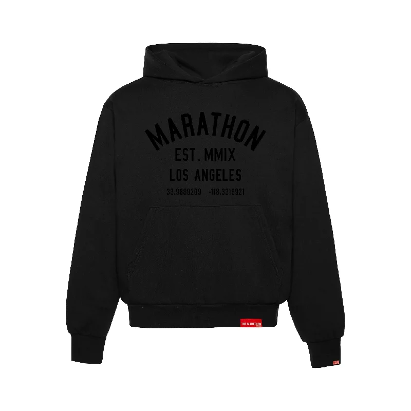 Women's Hooded Sweatshirts with Slant PocketsMarathon Classic Hoodie - Black/Black