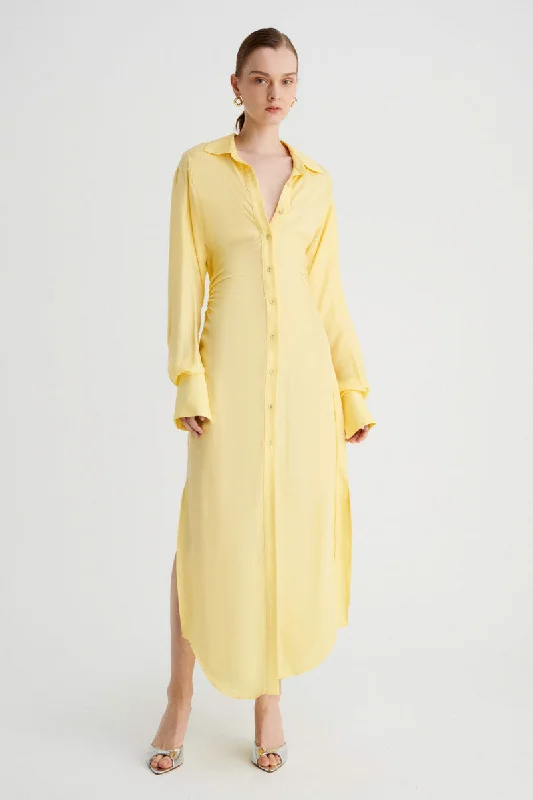 Women's Shirt Collar DressesHalley Maxi Shirt Dress - Butter