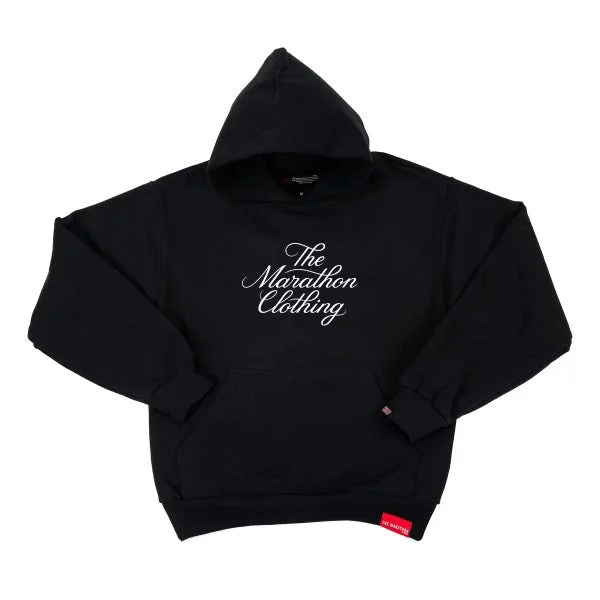 Women's Hoodie JacketsMarathon Stacked Script Hoodie - Black/White