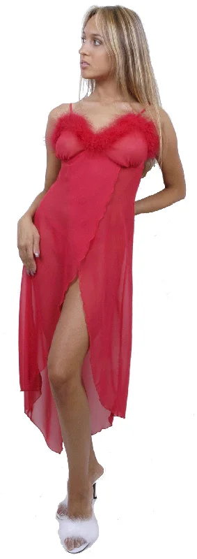 women's pajamas with a snug fitWomen's Chiffon Nightgown And Panty Set #6015