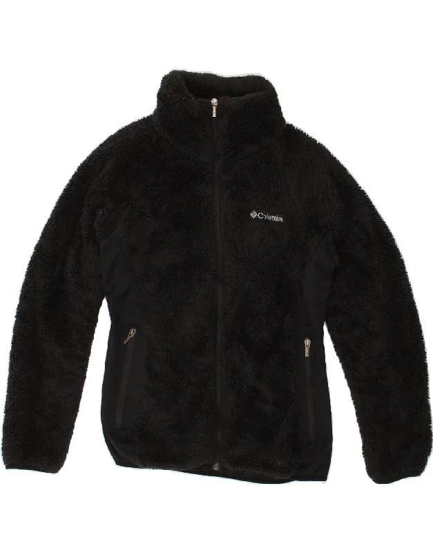 Women's Coats with Fur Trimmed HoodCOLUMBIA Womens Fleece Jacket UK 12 Medium Black Polyester