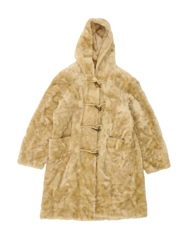 Women's Down CoatsGIORGIO MOBIANI Womens Faux Fur Hooded Duffle Coat UK 12 Medium Beige