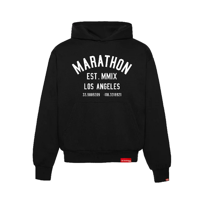 Women's Hooded Sweatshirts with Front PocketsMarathon Classic Hoodie - Black/White