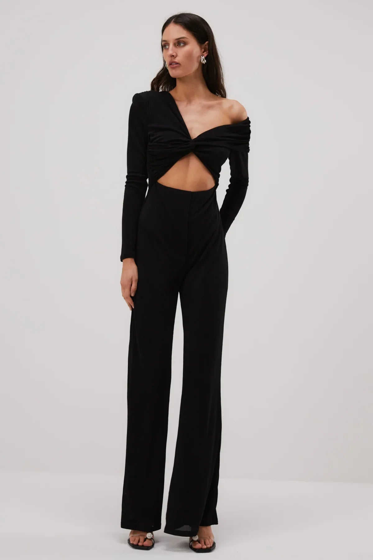 Women's Long-Sleeve JumpsuitsMisha Gyda Slinky Jersey Jumpsuit - Black