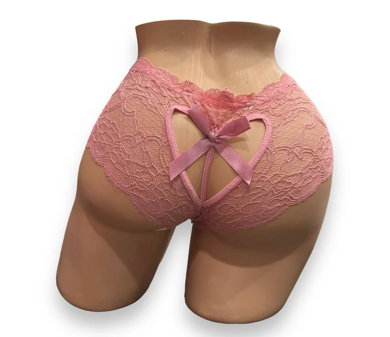 stretchable satin hipster panties with a lace trim for a luxurious feelAll The Love Cheeky Boyshort -  Pink