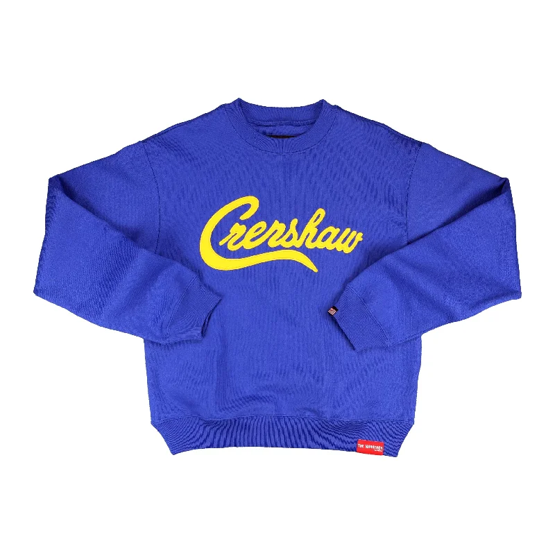 Women's Hooded Sweatshirts with Heavyweight FabricCrenshaw Crewneck - Royal Blue/Gold