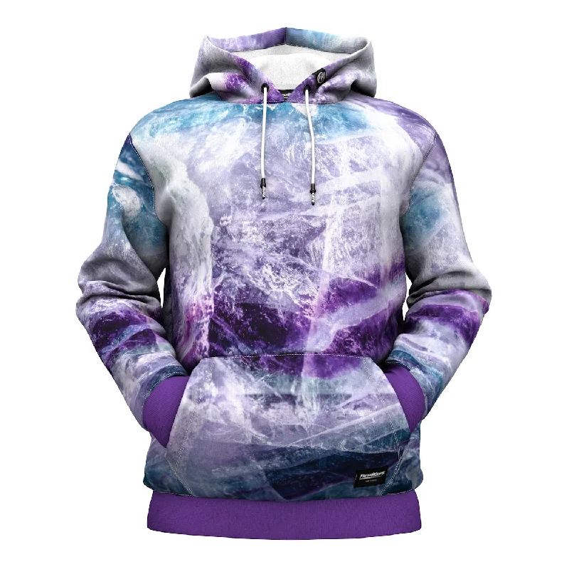 Women's Hooded Sweatshirts with Welt PocketsMineral Stone Fluorite Crystal Hoodie