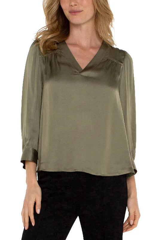 Women's Jodhpurs with Ankle LengthLONG SLEEVE PLEATED NECK WOVEN BLOUSE