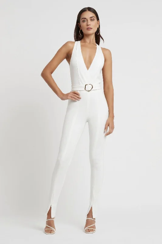 Women's Jumpsuits with Narrow CollarMartina Jumpsuit - White