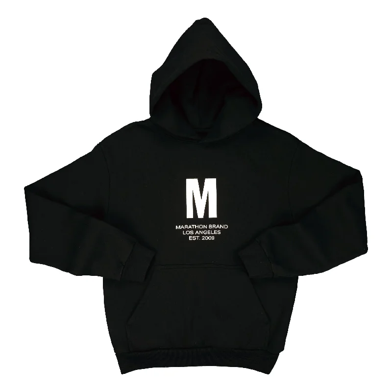 Women's Hooded Sweatshirts with Flap PocketsBig M Hoodie - Black/White