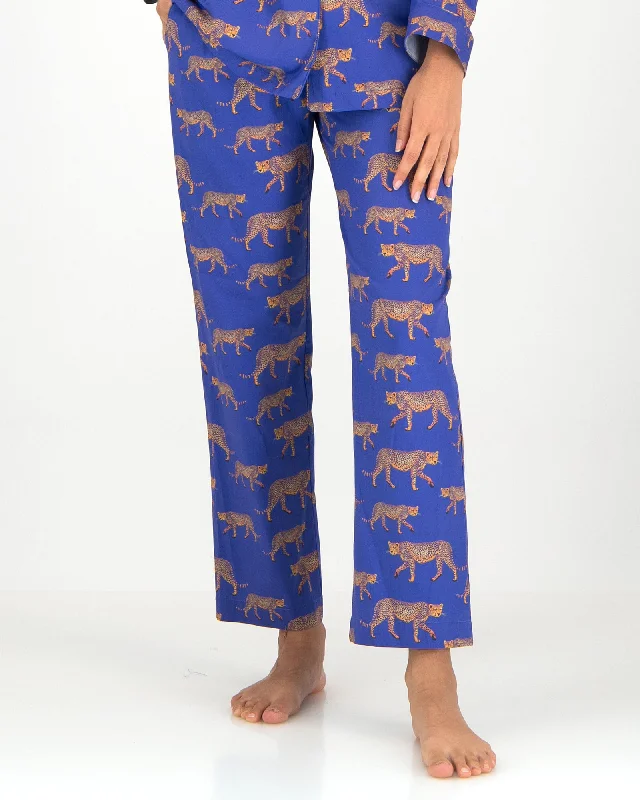 plus-size women's pajama pantsWOMENS LOUNGE PANTS - BLUE CHEETAH