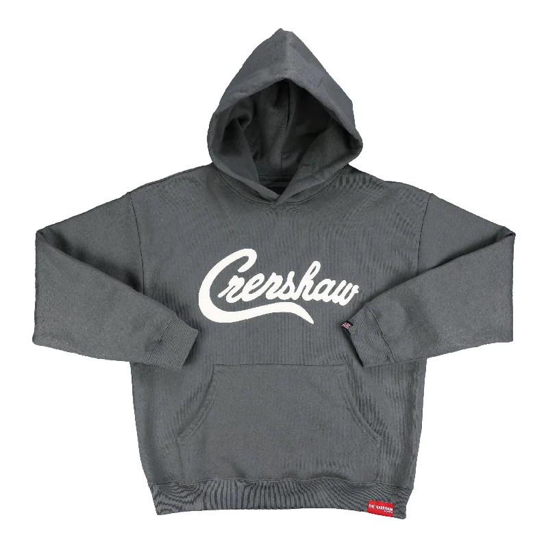 Women's Hooded Sweatshirts with Linen LiningCrenshaw Hoodie - Slate Grey/White