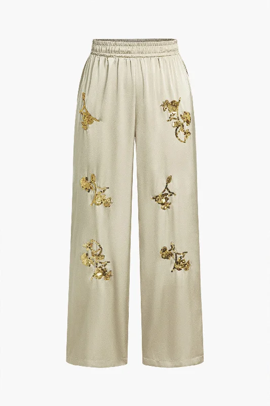 Women's Jodhpurs with Low WaistSequin High Waist Trousers