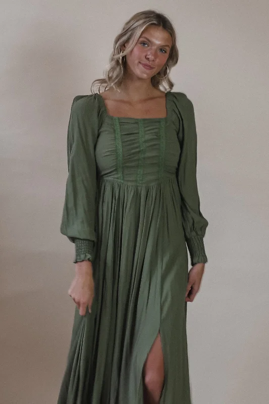 Women's Strapless DressesGrace Olive Maxi Dress