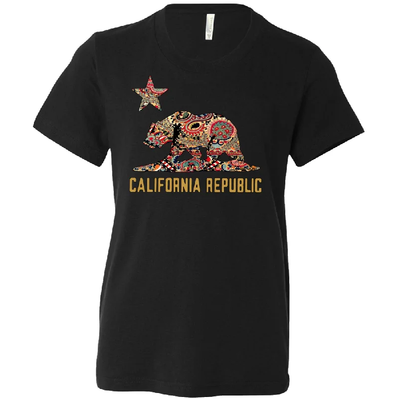 Women's Hooded Sweatshirts with Polka Dot LiningCalifornia Republic Paisley Bear Asst Colors Youth T-Shirt/tee