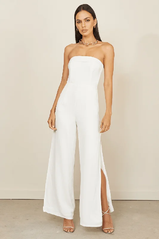 Women's Jumpsuits with Notched CollarNani Jumpsuit - White