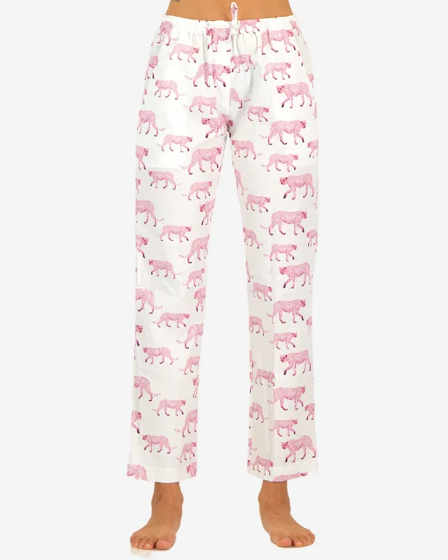 women's pajamas with a touch of elegance and sophisticationWOMEN'S LOUNGE PANTS - PINK CHEETAH