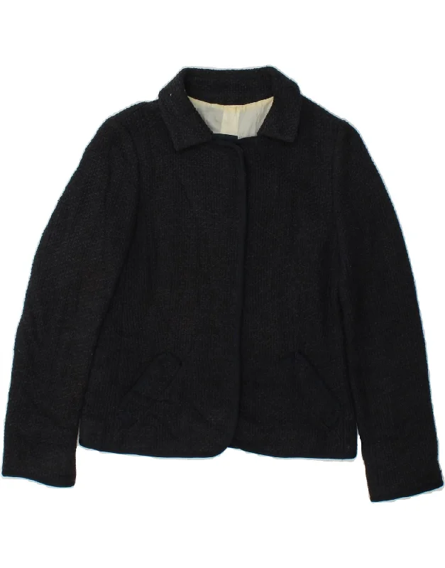 Women's Wool CoatsMAX MARA Womens Blazer Jacket UK 10 Small Navy Blue Cotton