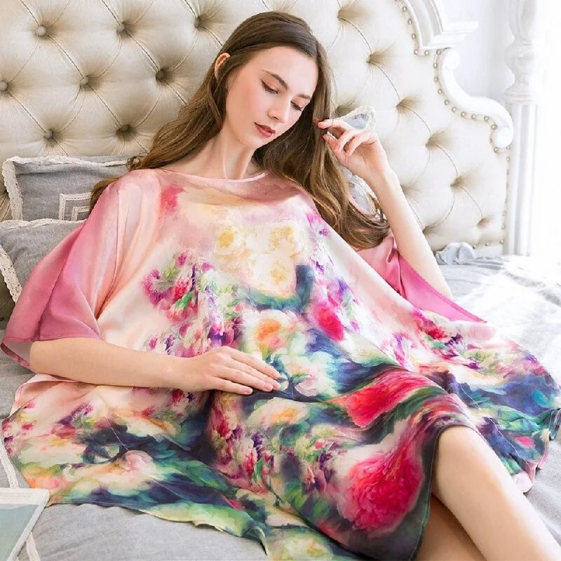 women's pajamas for hot summer nightsPure Silk Long, Loose Nightdress