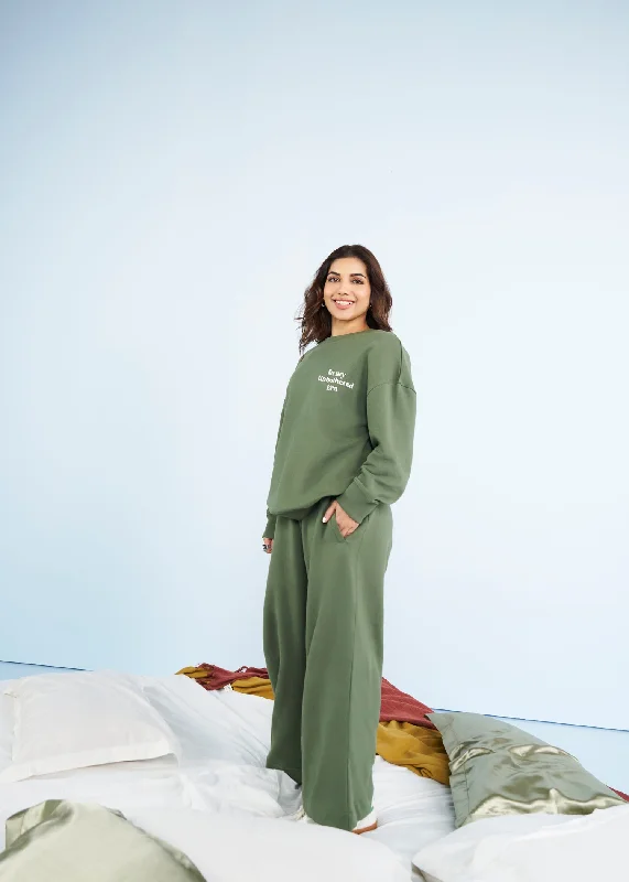 women's pajamas with a classic designEverGreen Terry Wide Leg Lounge Pants