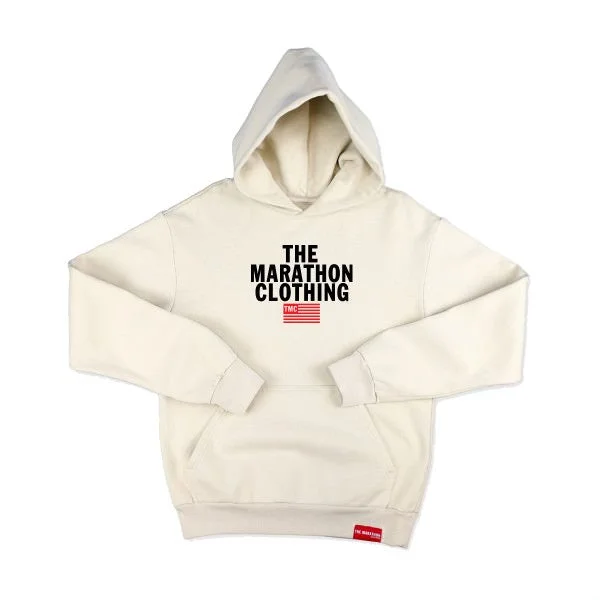 Women's Hooded Sweatshirts with Velvet LiningLimited Edition TMC Stacked Logo Hoodie - Bone/Black