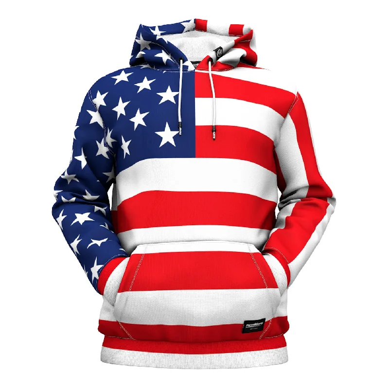 Women's Hooded Sweatshirts with Chenille LiningFlag Hoodie