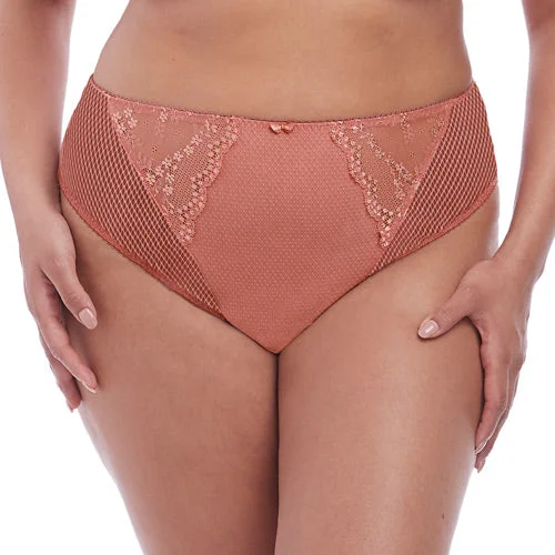 body-hugging spandex underwear for womenElomi Charley High Leg Brief - Rose Gold