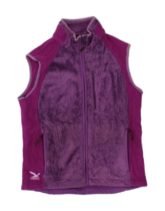 Women's Anorak CoatsSALEWA Womens Fleece Gilet UK 10 Small Purple Colourblock Polyester