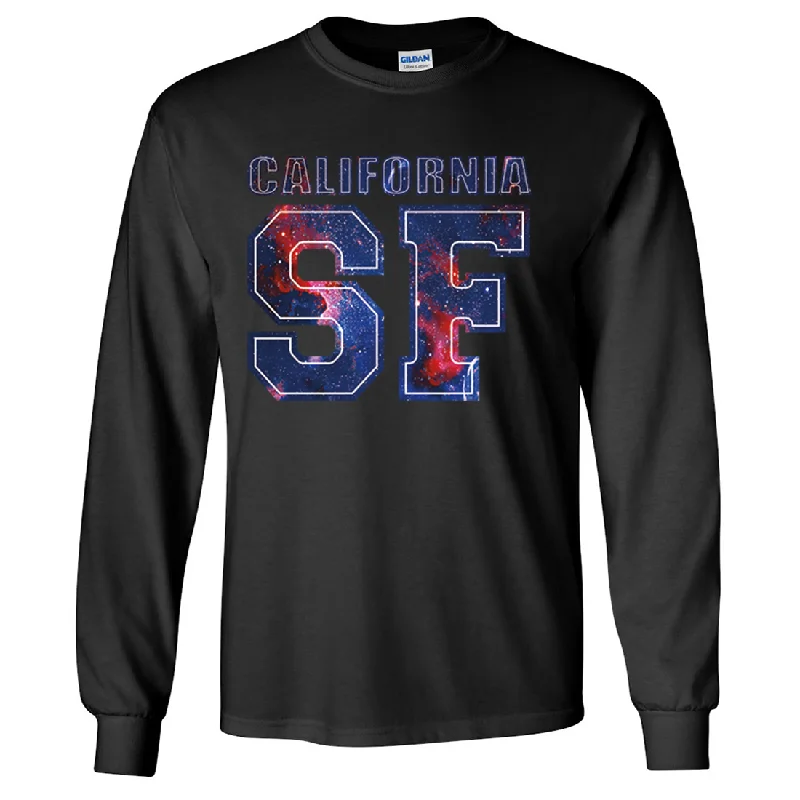 Women's Hooded Sweatshirts with Polyester LiningCalifornia SF Nebula Long Sleeve Shirt