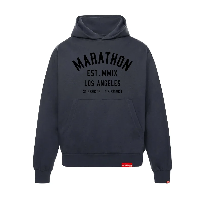 Women's Hooded Sweatshirts with ThumbholesMarathon Classic Hoodie - Slate/Black