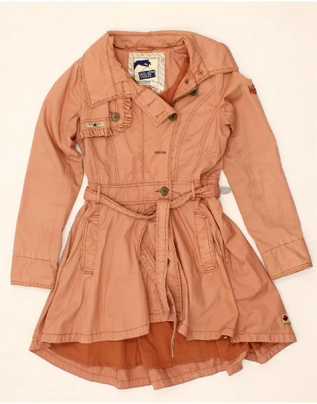 Women's Coats with PocketsKHUJO Womens Trench Coat UK 14 Medium Orange Polyester