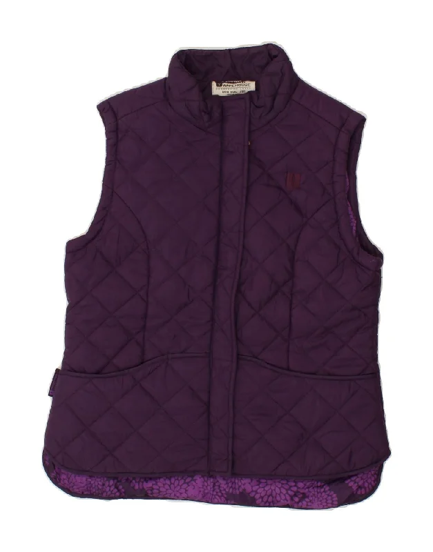 Women's Coats with Fur Trimmed BeltMOUNTAIN WAREHOUSE Womens Quilted Gilet UK 14 Large  Purple Polyester