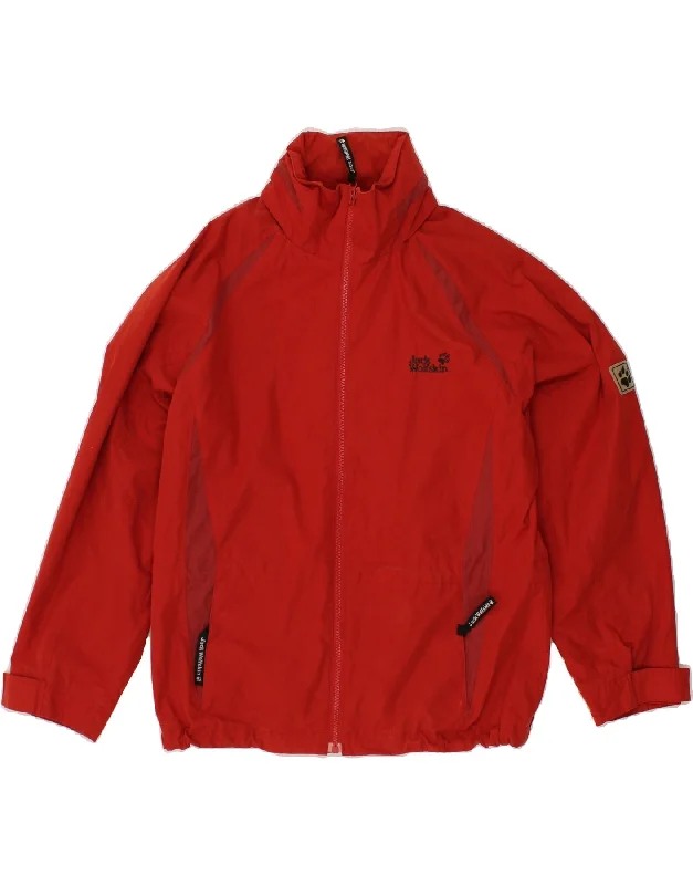 Women's Wool CoatsJACK WOLFSKIN Womens Hooded Windbreaker Jacket UK 10 Small Red Polyester