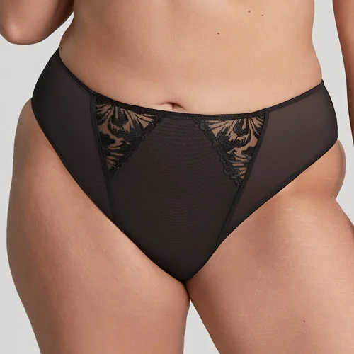 tulle overlay thong panties for a romantic lookSculptresse Jaida High Leg Brief - Noir