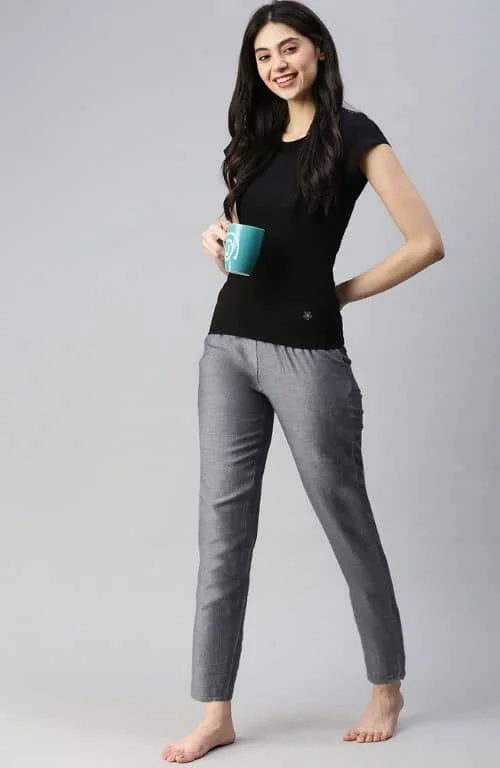 women's striped pajama setsThe Grey Solid Women PJ Pant